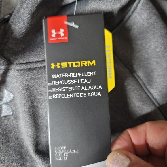 NWT UNDER ARMOUR GRAY HOODIE. DOUBLE THREAT FLEECE HOODY SIZE M - Picture 10 of 10